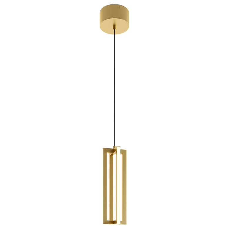 Image 1 Cass 4" Wide Gold LED Linear Mini Pendant