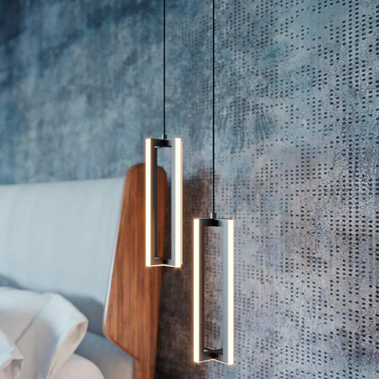 Image 2 Cass 4" Wide Satin Nickel LED Mini Pendant