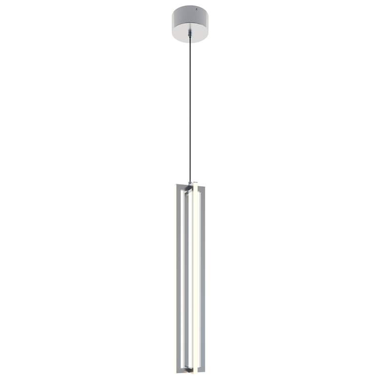 Image 1 Cass 4" Wide Satin Nickel LED Mini Pendant