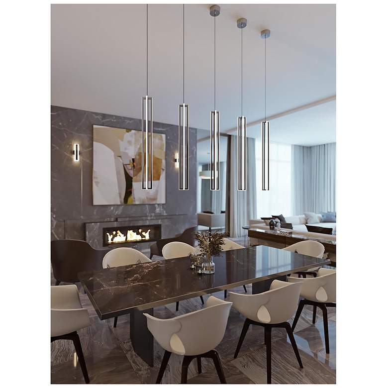Image 2 Cass 4" Wide Satin Nickel LED Mini Pendant more views