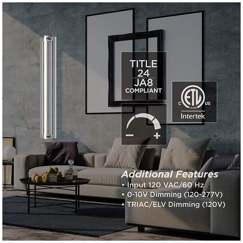 Image 4 Cass 4" Wide Satin Nickel LED Mini Pendant more views