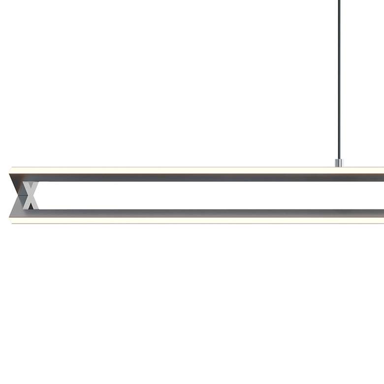 Image 4 Cass 48" Wide Satin Nickel LED Linear Pendant more views
