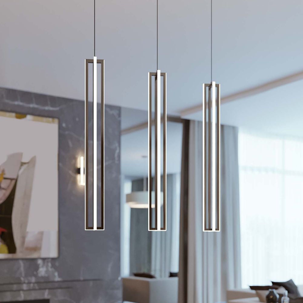Cass Black Large Linear Pendant