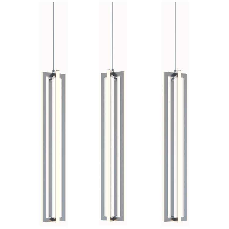 Image 1 Cass Satin Nickel Small Linear Pendant