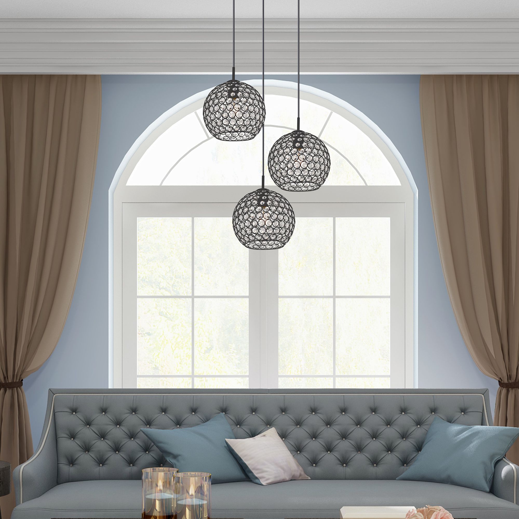 Cassandra 1 Light Black Mini Pendant