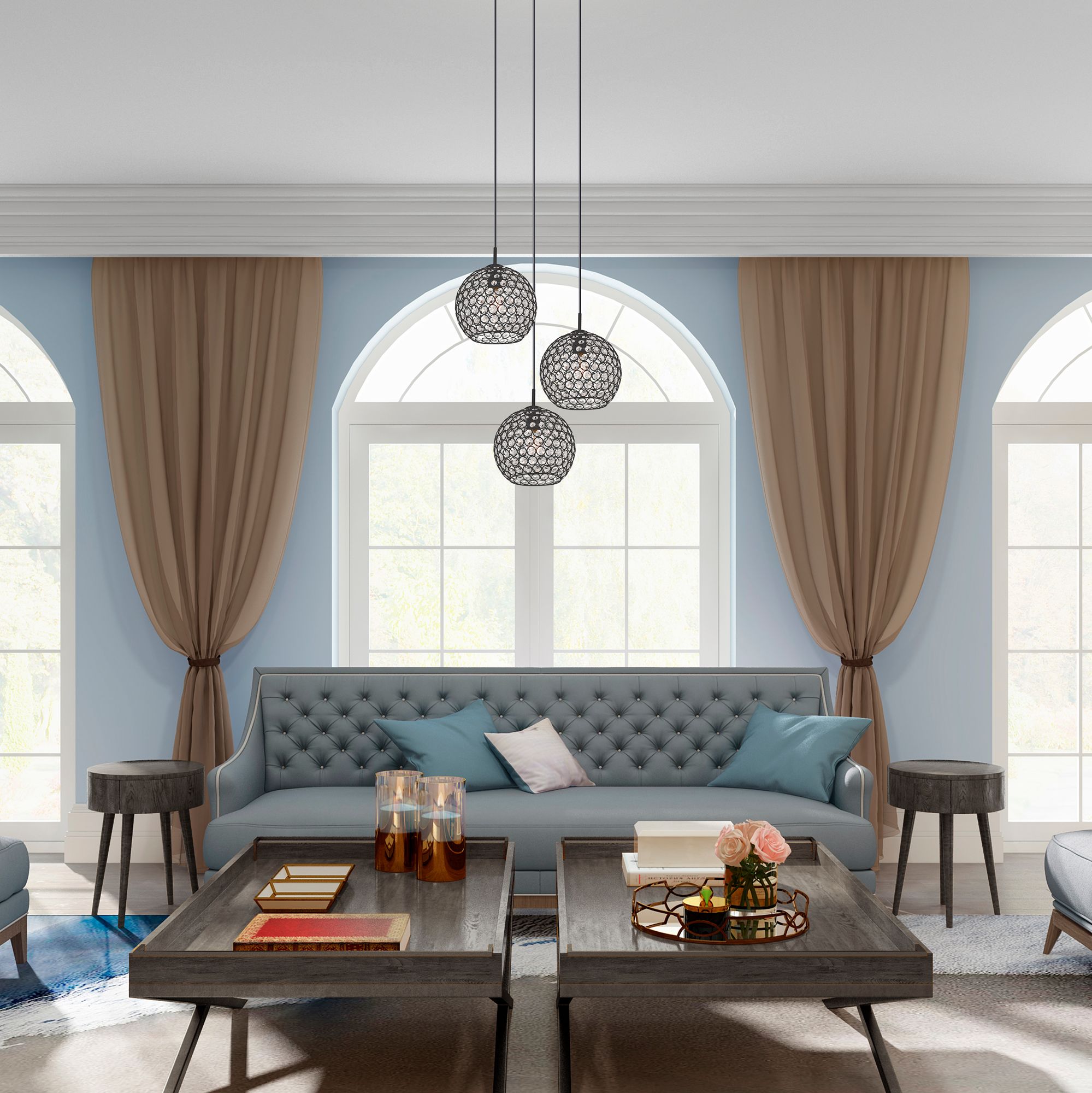 Cassandra 1 Light Black Mini Pendant