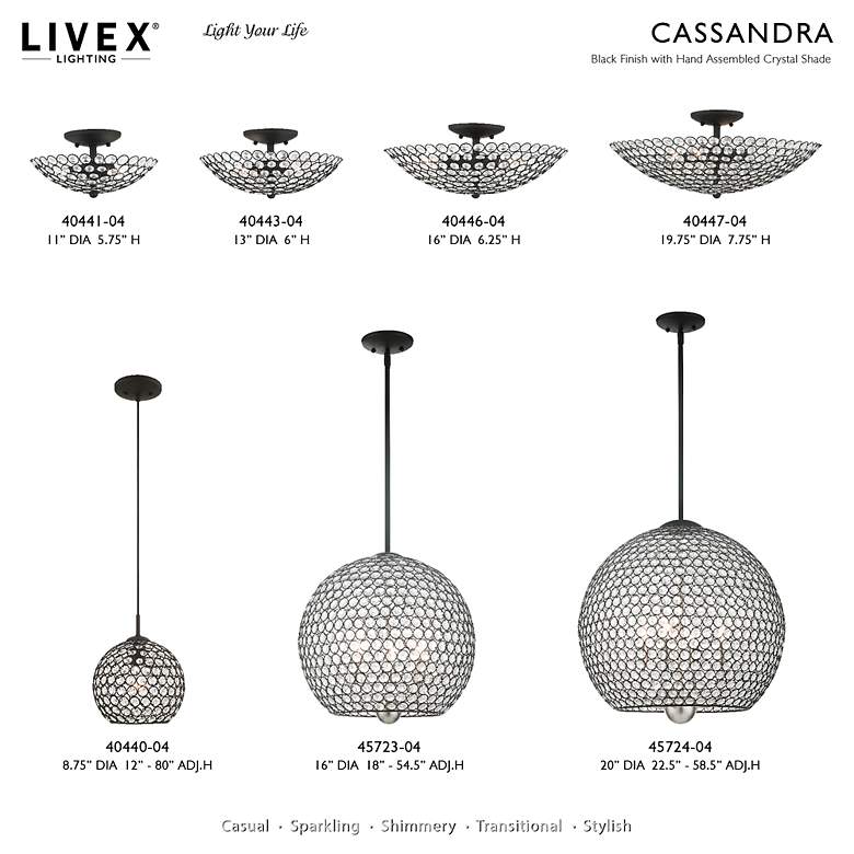 Image 3 Cassandra 2 Light Black Semi Flush more views