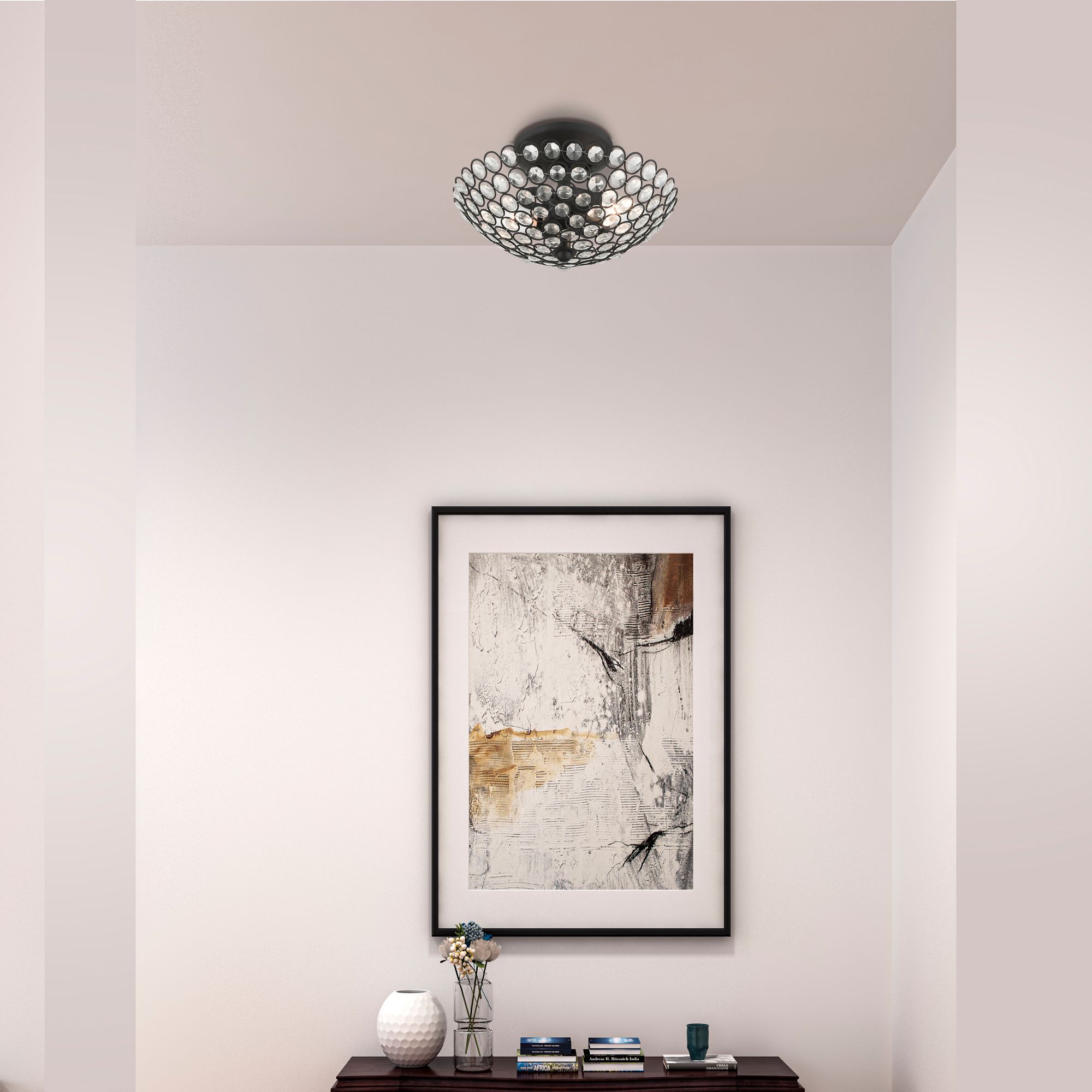 Cassandra 2 Light Black Semi Flush