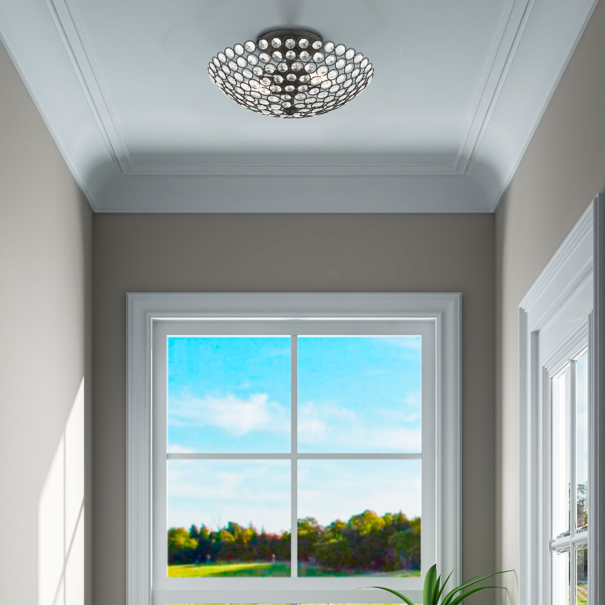 Cassandra 2 Light Black Semi Flush