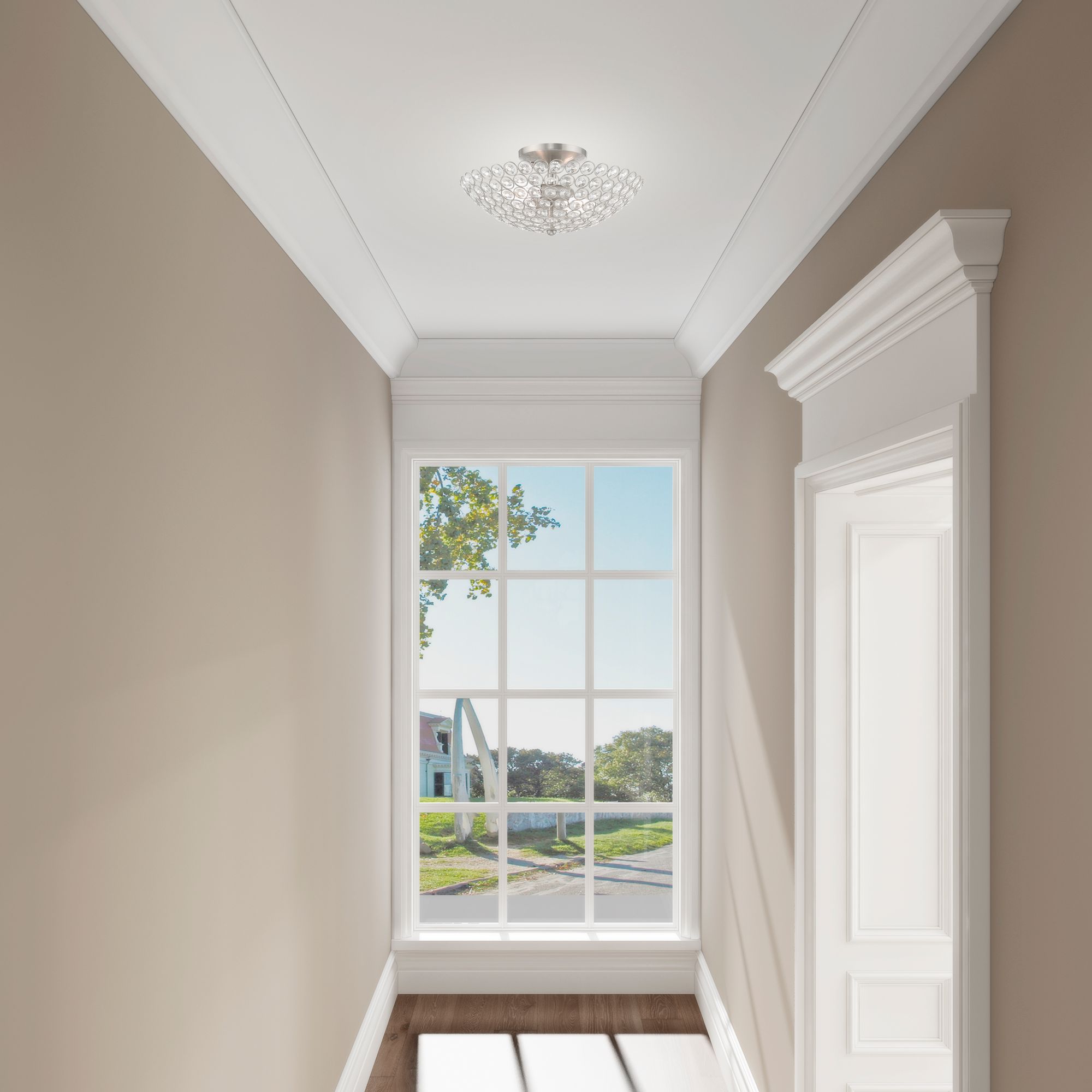 Cassandra 2 Light Brushed Nickel Ceiling Mount