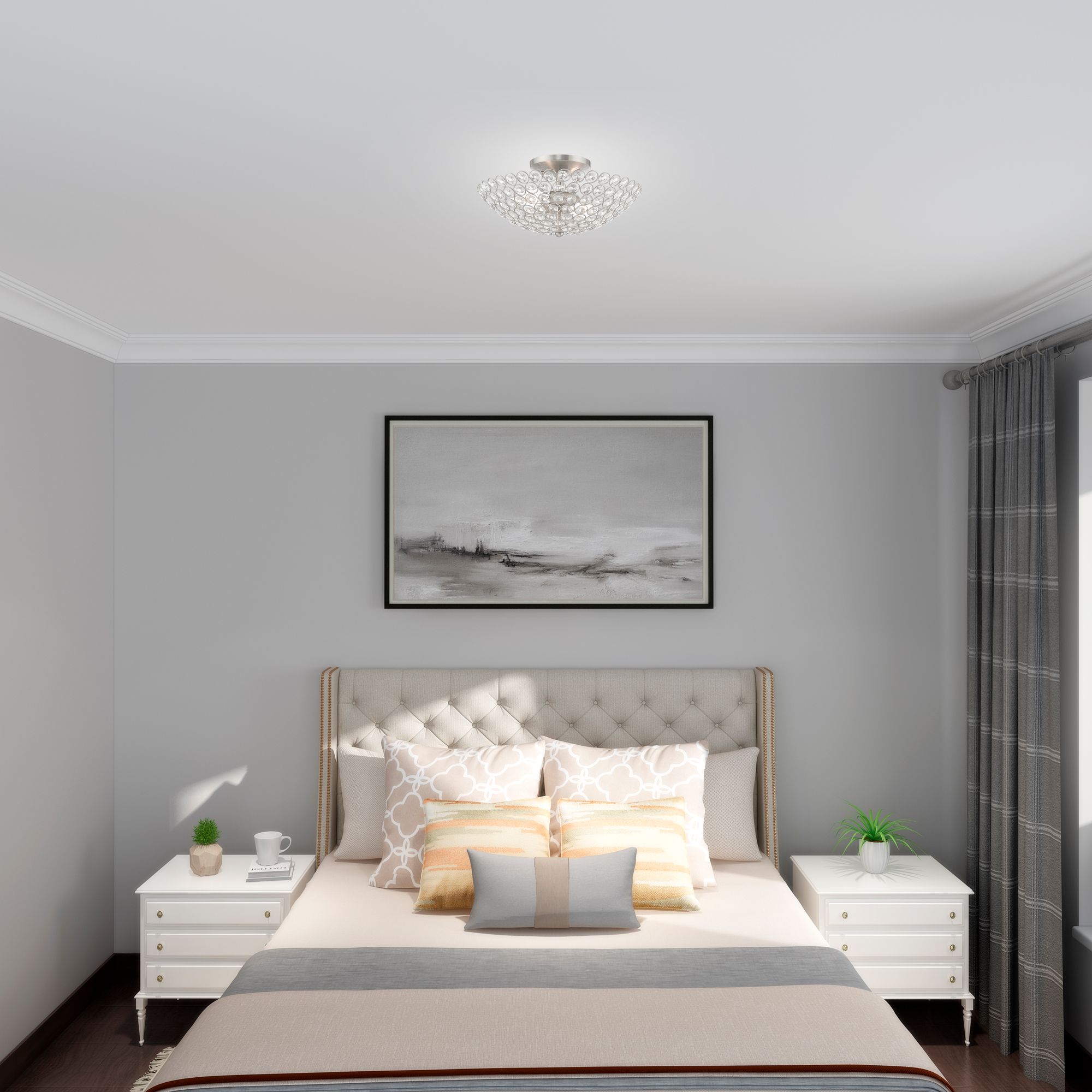 Cassandra 2 Light Brushed Nickel Ceiling Mount