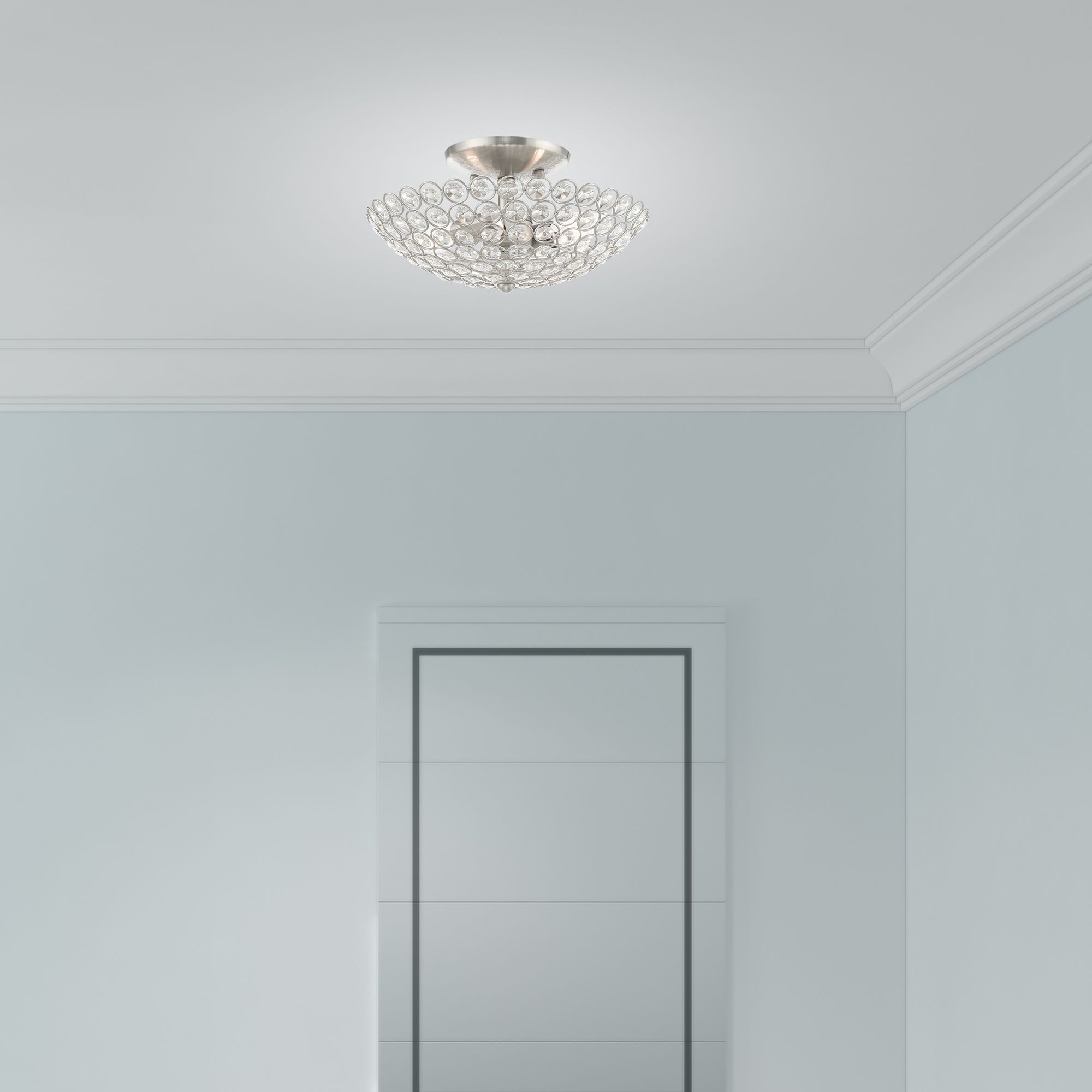 Cassandra 2 Light Brushed Nickel Ceiling Mount