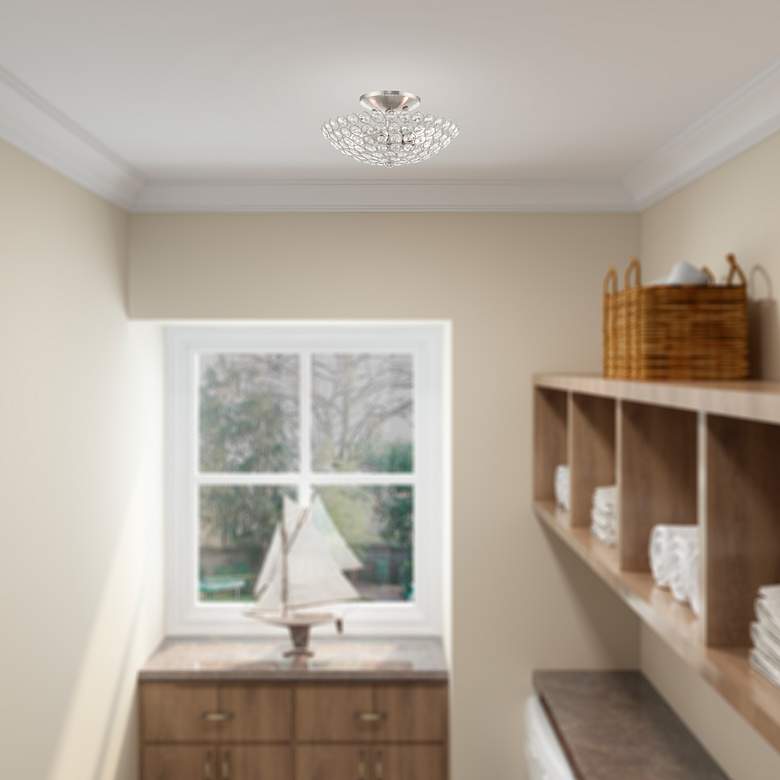 Image 6 Cassandra 2 Light Brushed Nickel Ceiling Mount more views