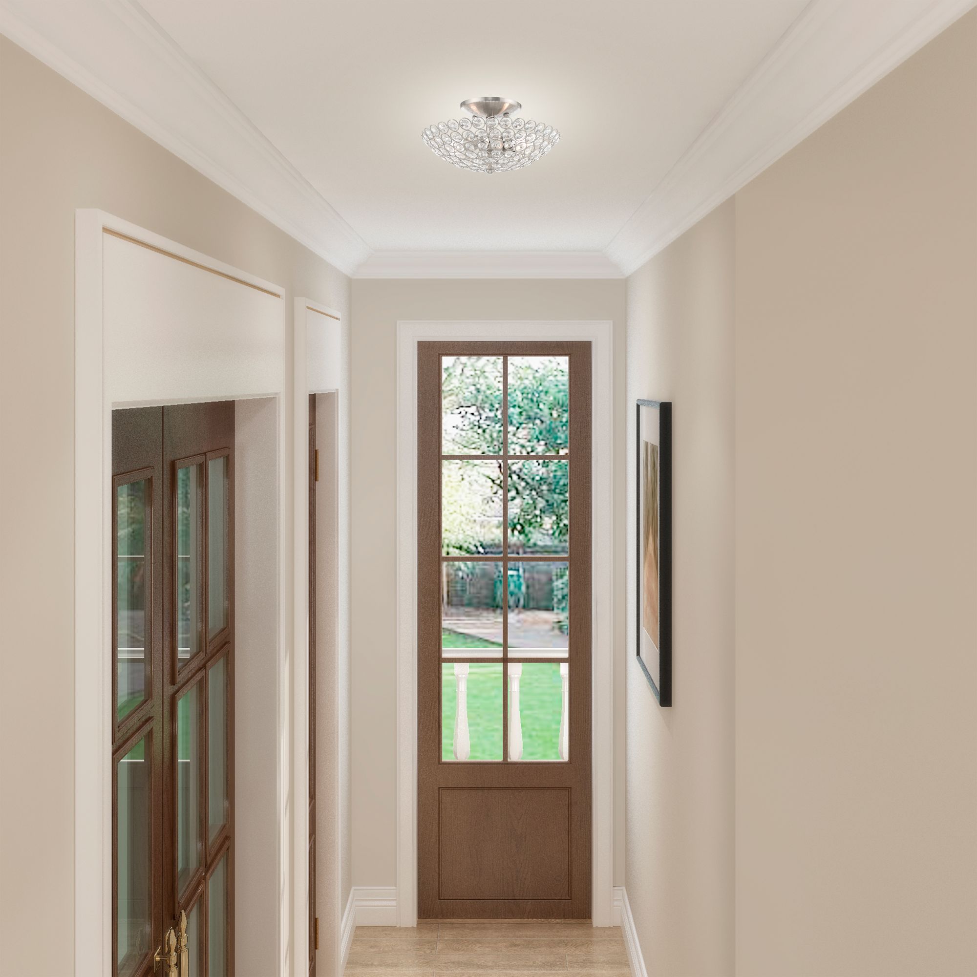 Cassandra 2 Light Brushed Nickel Ceiling Mount