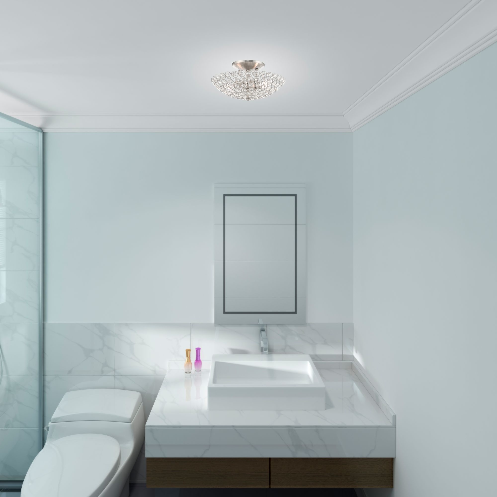 Cassandra 2 Light Brushed Nickel Ceiling Mount