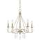 Cassandra 21 1/2" Wide Antique White 5-Light Chandelier