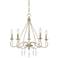 Cassandra 21 1/2" Wide Antique White 5-Light Chandelier