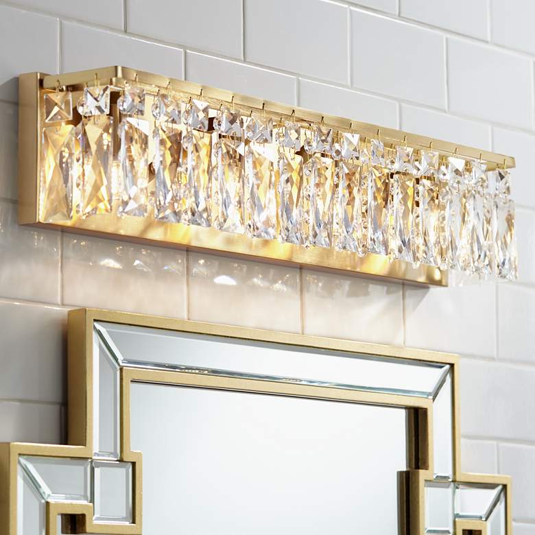 Image 1 Cassandra 22" Wide Gold Crystal LED Bath Bar