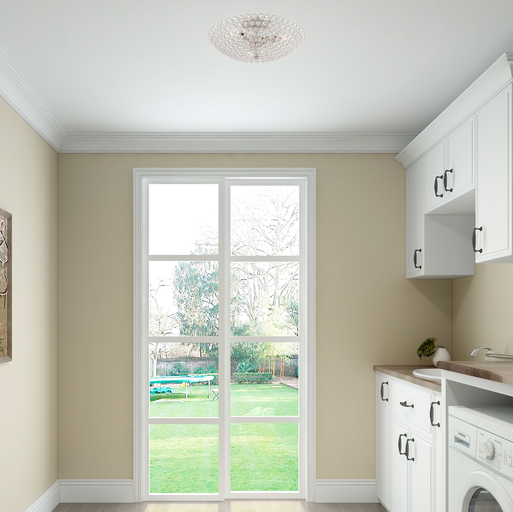 Cassandra 3 Light Brushed Nickel Ceiling Mount