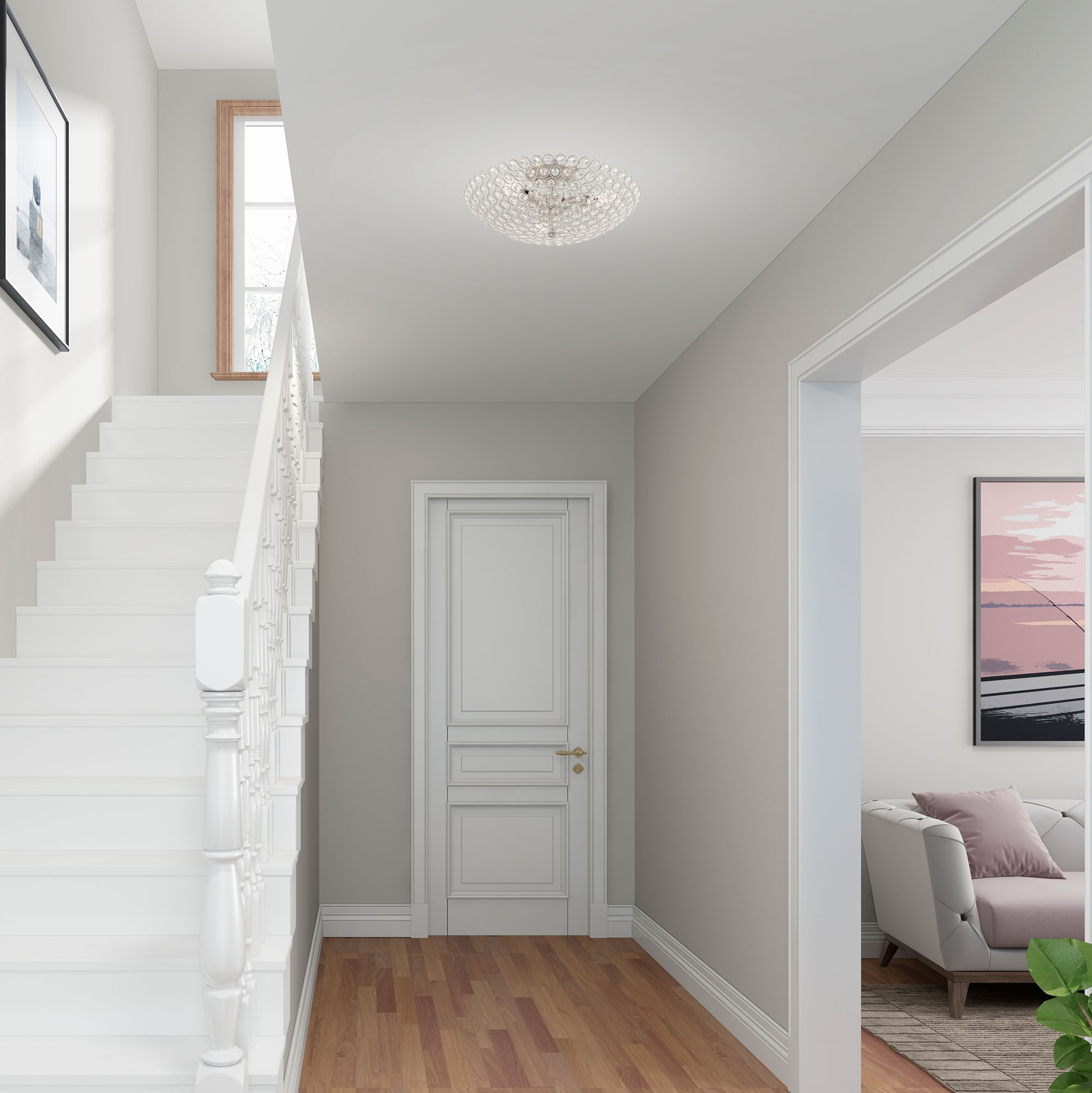 Cassandra 3 Light Brushed Nickel Ceiling Mount