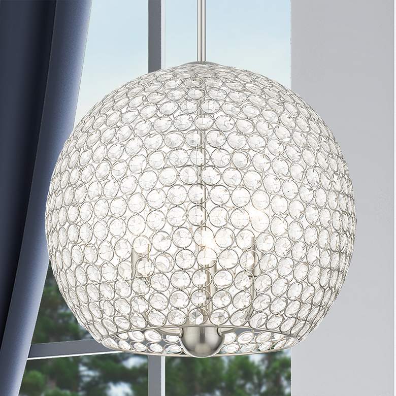 Image 5 Cassandra 3 Light Brushed Nickel Pendant more views