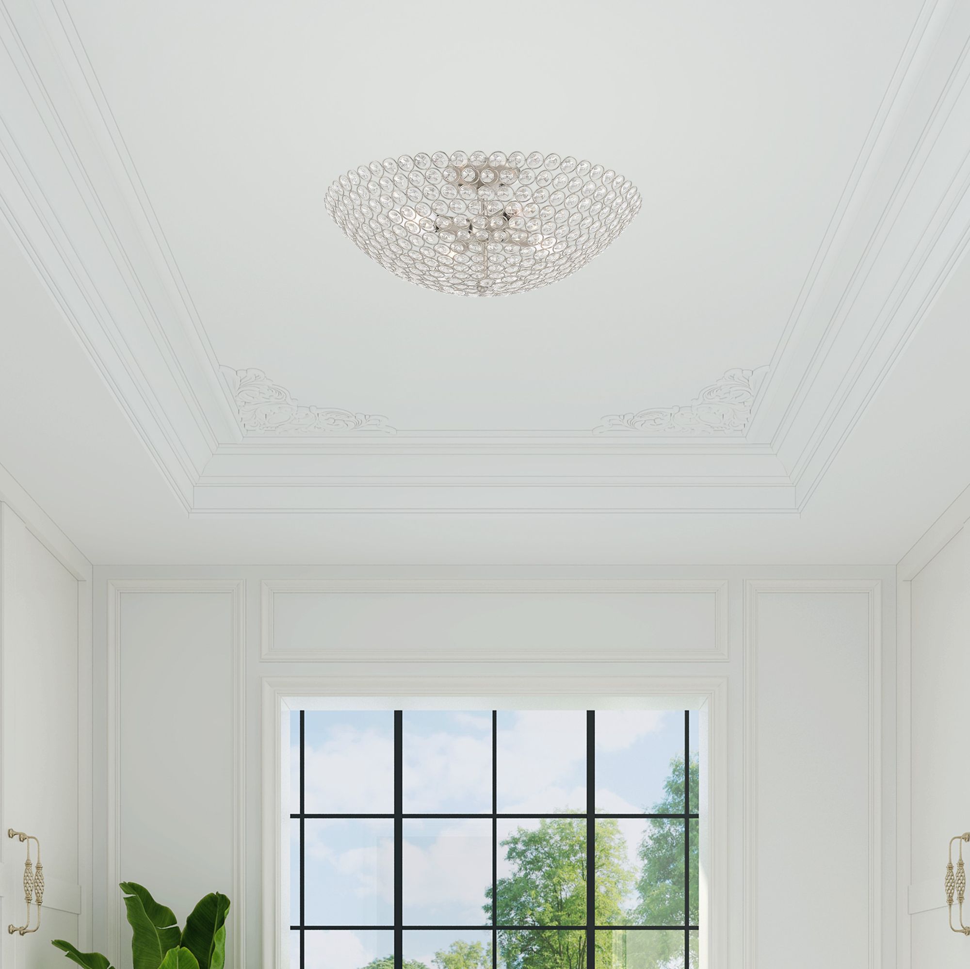 Cassandra 4 Light Brushed Nickel Ceiling Mount