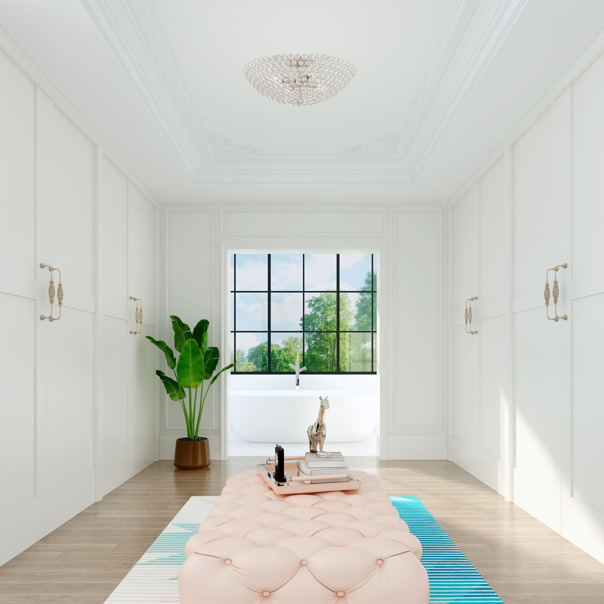 Cassandra 4 Light Brushed Nickel Ceiling Mount