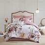 Thumbnail1 of Cassandra Blush Floral King 8-Piece Comforter Set