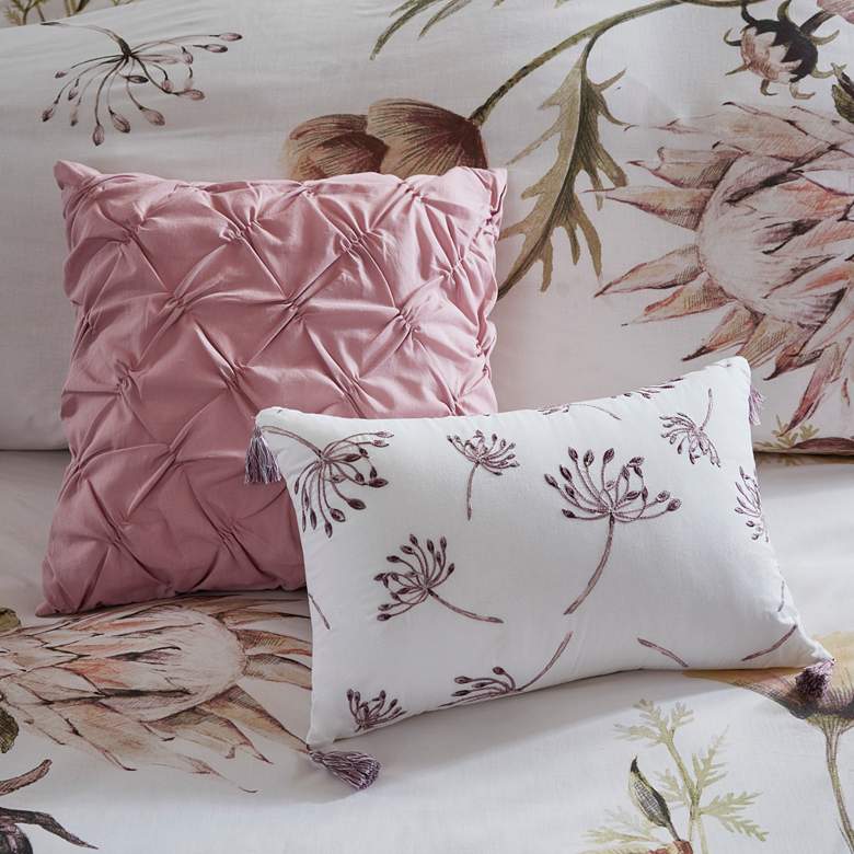 Image 5 Cassandra Blush Floral Queen 8-Piece Comforter Set more views