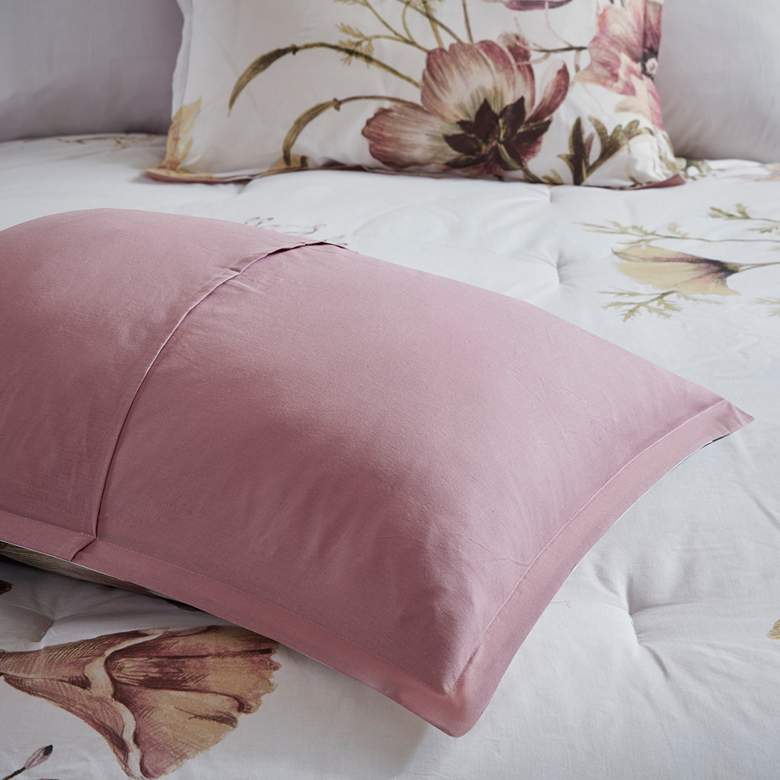 Image 6 Cassandra Blush Floral Queen 8-Piece Comforter Set more views