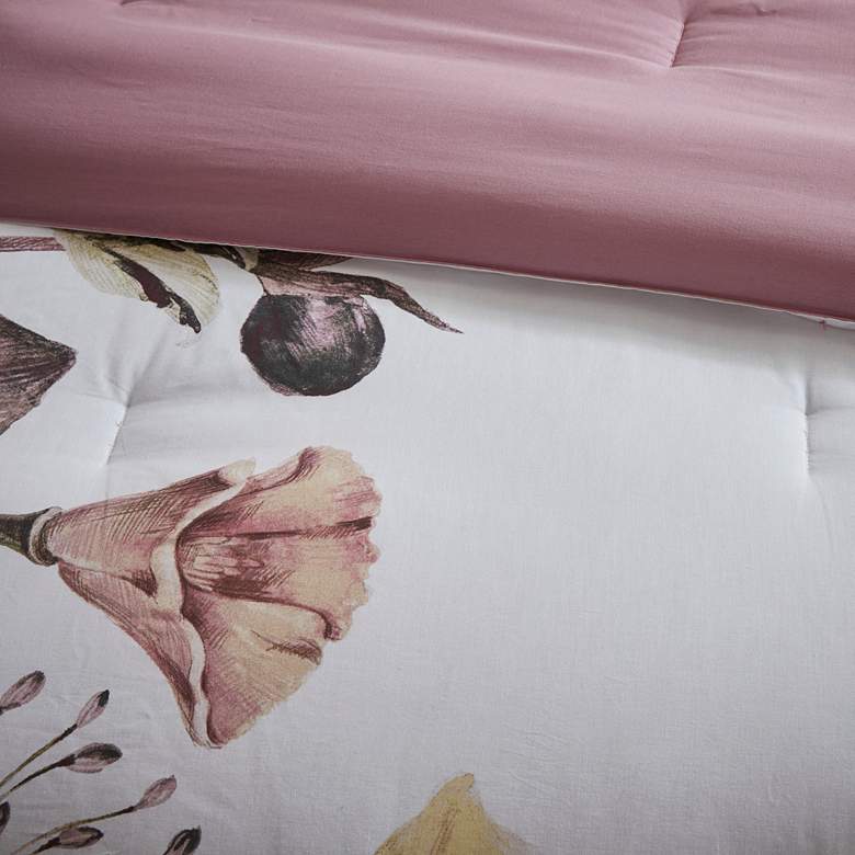 Image 7 Cassandra Blush Floral Queen 8-Piece Comforter Set more views
