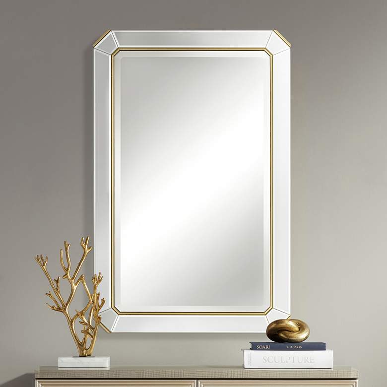 Image 1 Cassandra Gold 26" x 40" Rectangular Wall Mirror