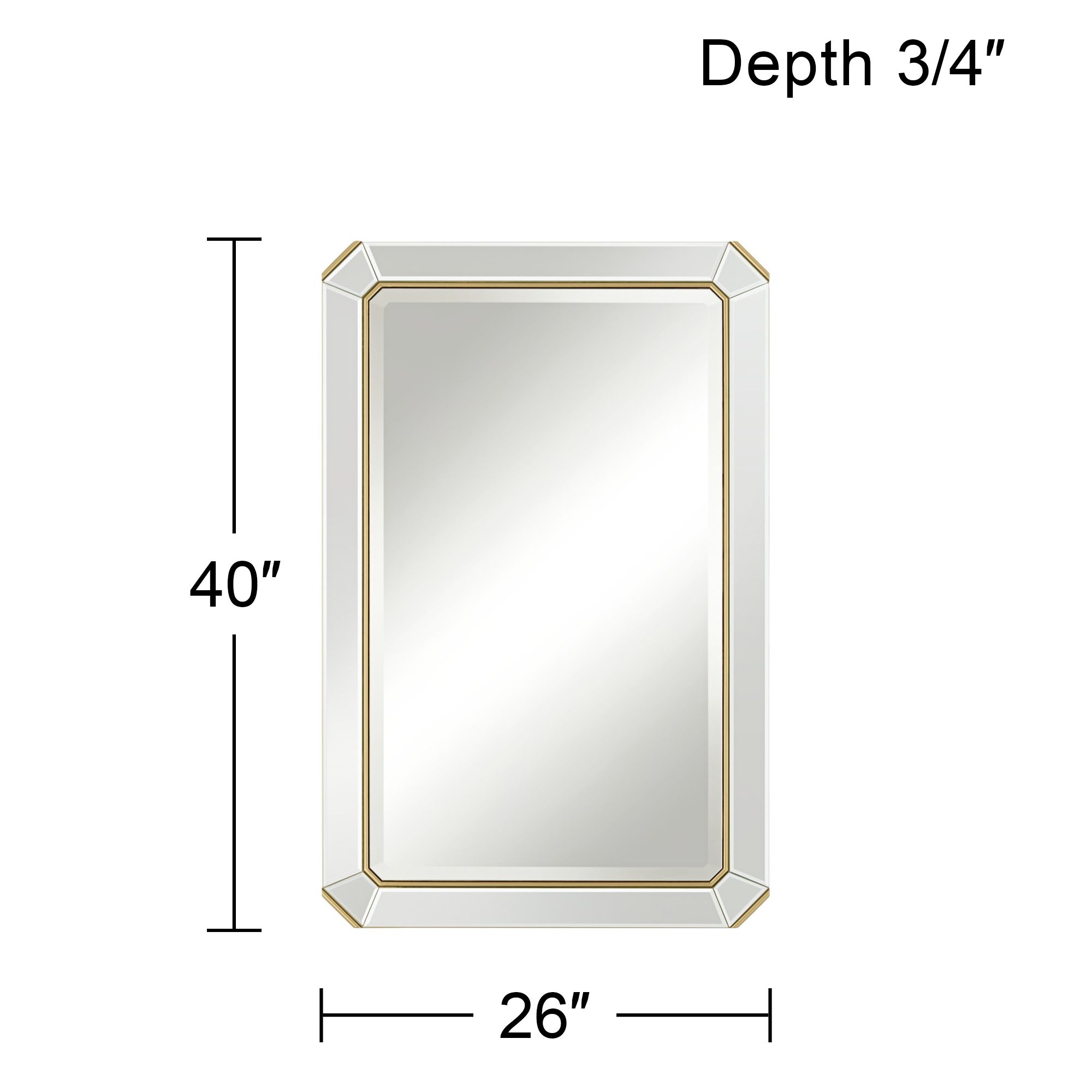 Cassandra Gold 26" x 40" Rectangular Wall Mirror