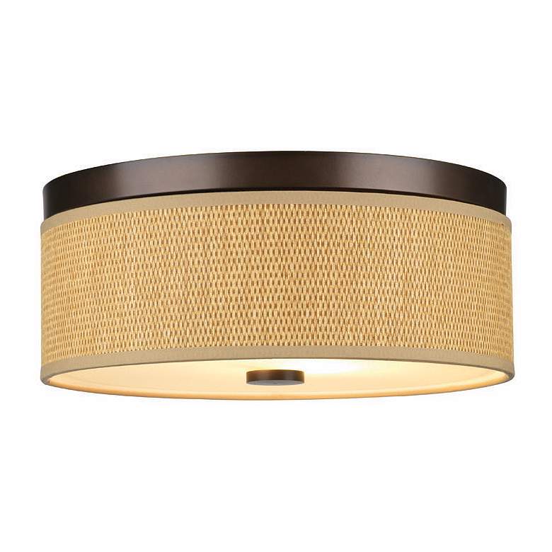 Image 1 Cassandra Natural and Bronze 15 inch Wide Ceiling Light