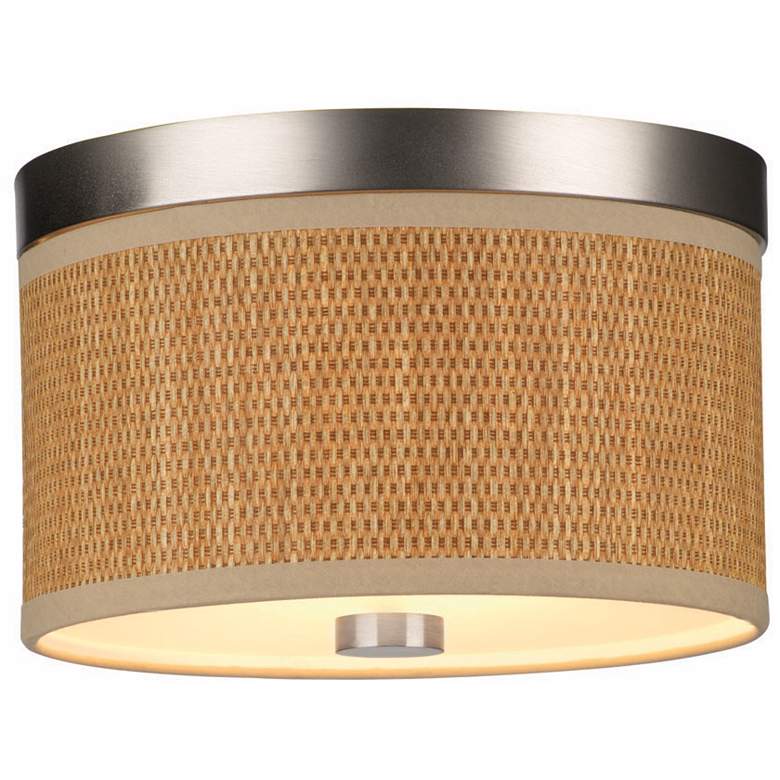 Image 1 Cassandra Natural and Nickel 10 1/4 inch Wide Ceiling Light