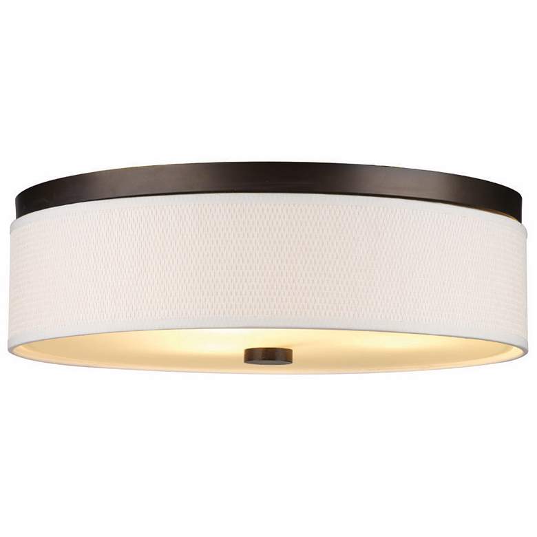 Image 1 Cassandra White and Bronze 20 1/2 inch Wide Ceiling Light
