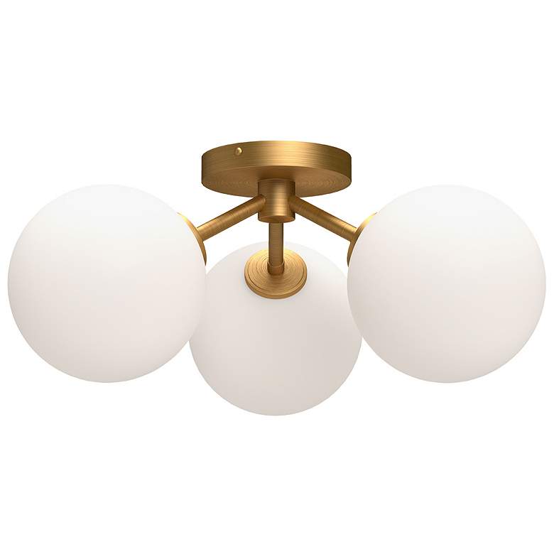 Image 2 Cassia 17 3/4" Wide Aged Gold 3-Light Ceiling Light
