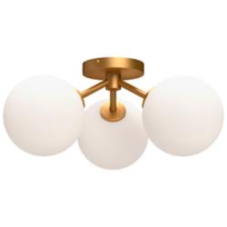 Cassia 17 3/4" Wide Aged Gold 3-Light Ceiling Light