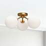 1_Cassia 17 3/4" Wide Aged Gold 3-Light Ceiling Light