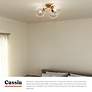 3_Cassia 17 3/4" Wide Aged Gold 3-Light Ceiling Light more views