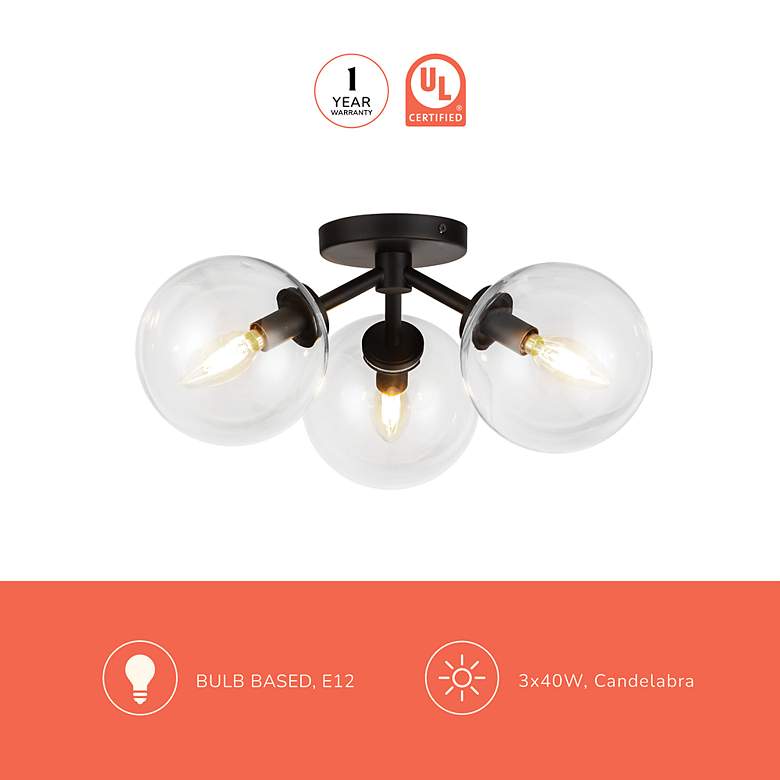 Image 4 Cassia 17 3/4" Wide Aged Gold 3-Light Ceiling Light more views