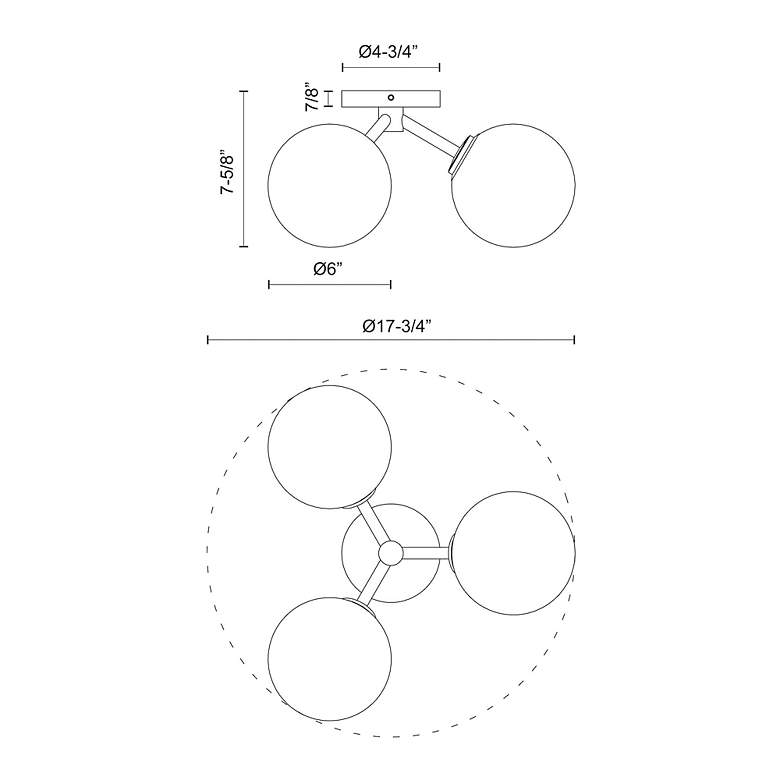 Image 5 Cassia 17 3/4" Wide Aged Gold 3-Light Ceiling Light more views