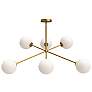 2_Cassia 39 1/2"W Aged Gold and Opal Glass 6-Light Chandelier