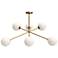Cassia 39 1/2"W Aged Gold and Opal Glass 6-Light Chandelier