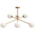 Cassia 39 1/2"W Aged Gold and Opal Glass 6-Light Chandelier