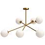4_Cassia 39 1/2"W Aged Gold and Opal Glass 6-Light Chandelier more views
