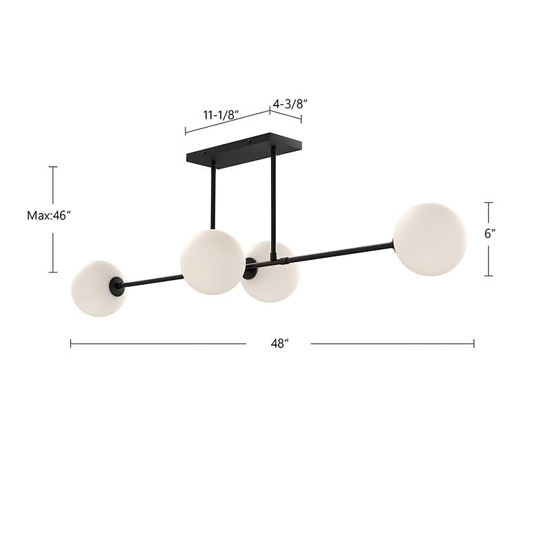 Image 6 Cassia 48" Wide Aged Gold 4-Light Pendant more views