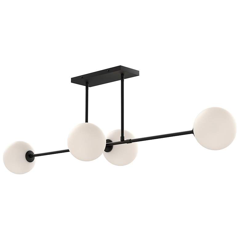 Image 1 Cassia 48" Wide Matte Black 4-Light Linear Pendant