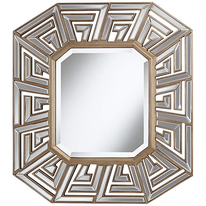 Image 1 Cassia Cut Corner 35 inch x 38 inch Gold Wall Mirror