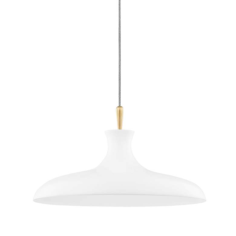 Image 1 Cassidy 21 inch Wide Aged Brass and Soft White Pendant Light